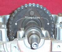 Timing Line on Cam Sprocket.